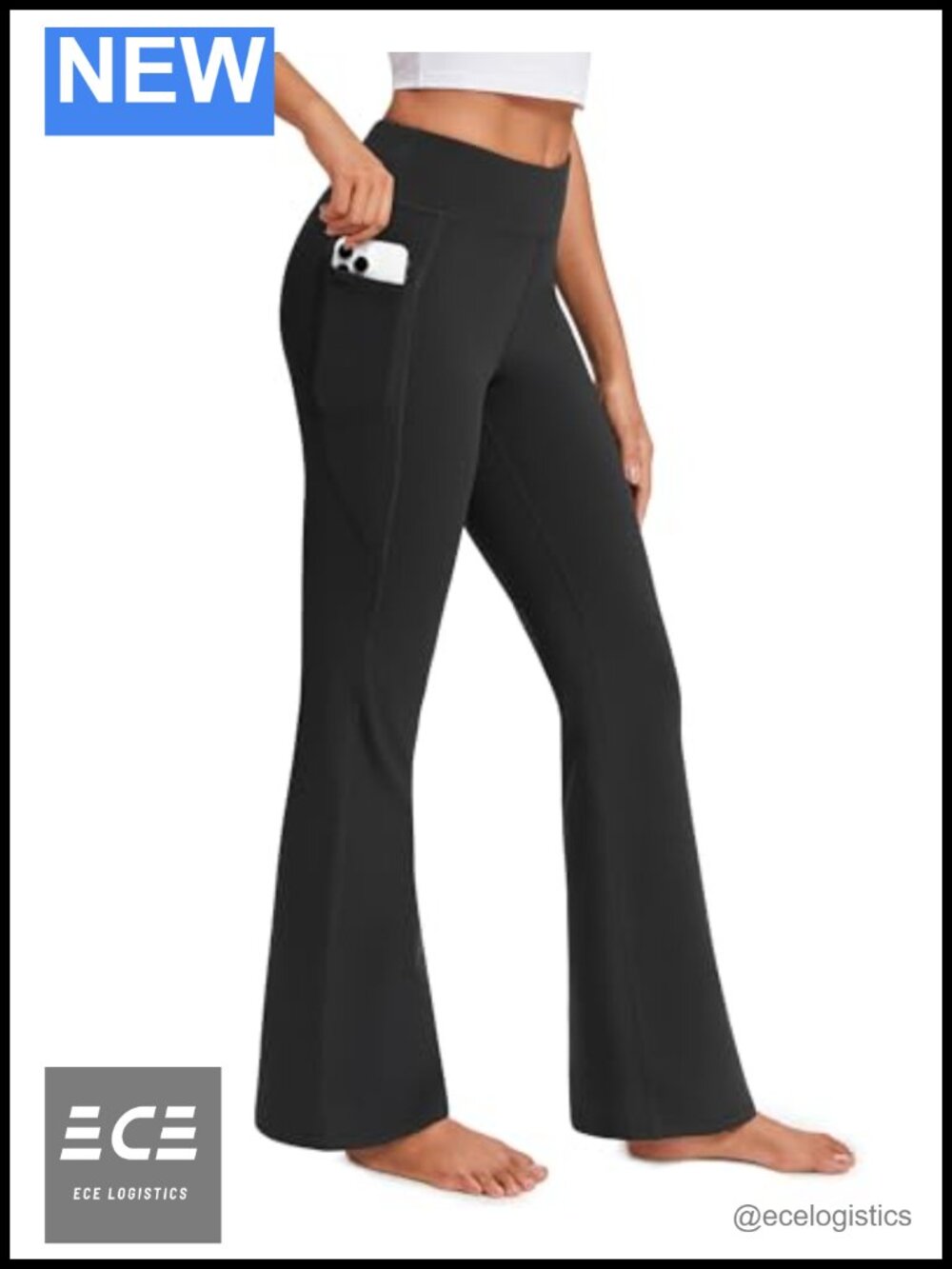 Fleece Lined High-Waisted Yoga Pants with Pockets Stretch Athletic